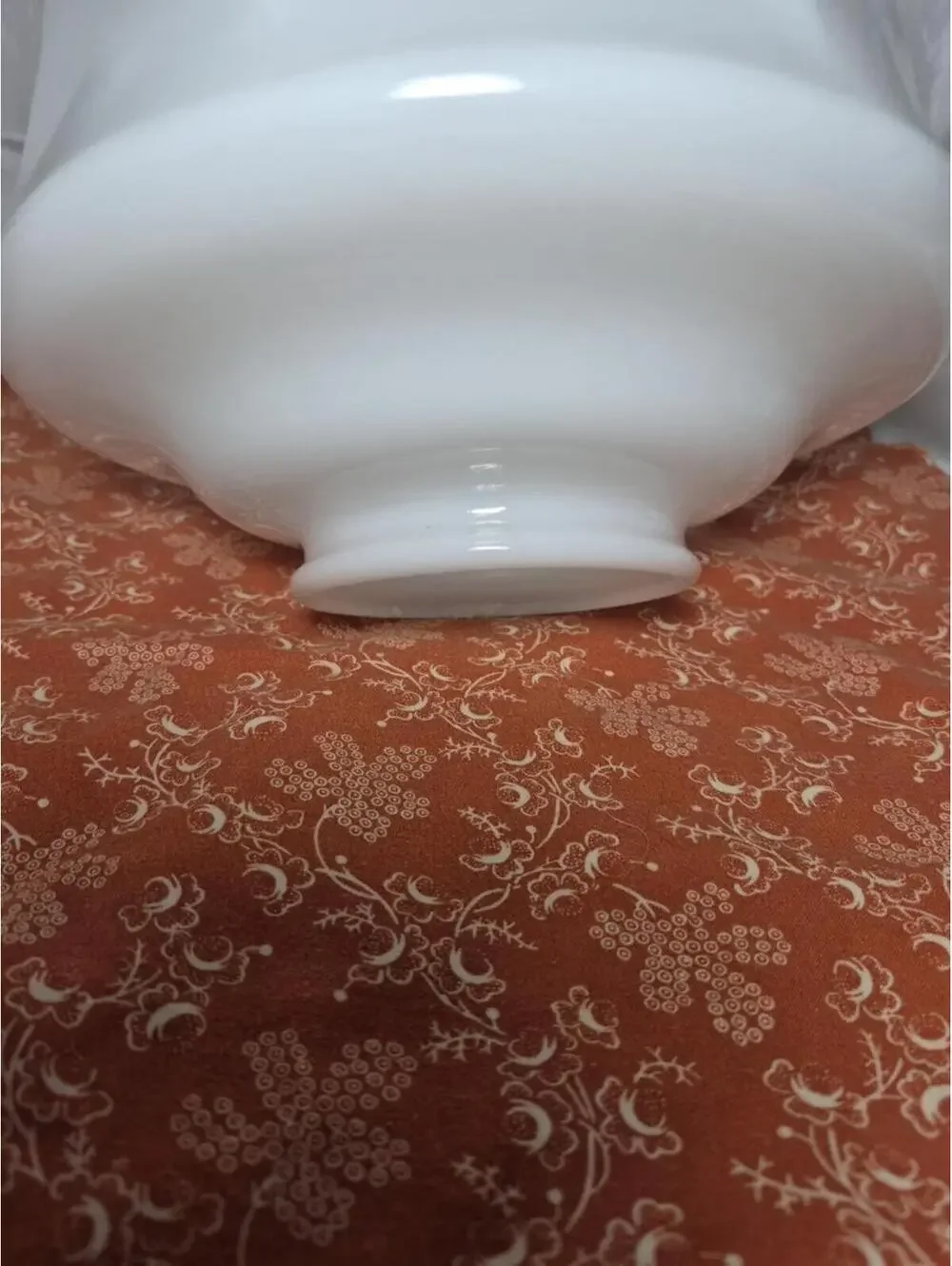 Vintage 1930s ART DECO Milk Glass Octagonal Ceiling Light Shade Globe 3 7/8